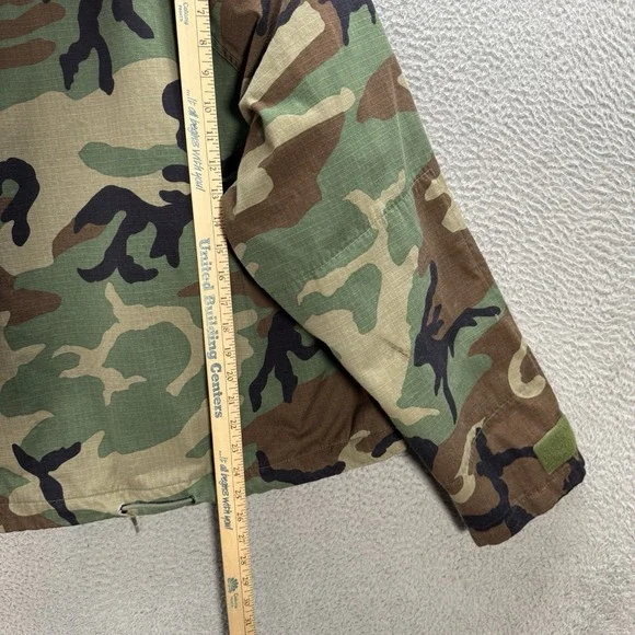 Vintage Military Jacket Adult Medium Short Woodland Camo Chemical Protective NFR - Picture 6 of 16